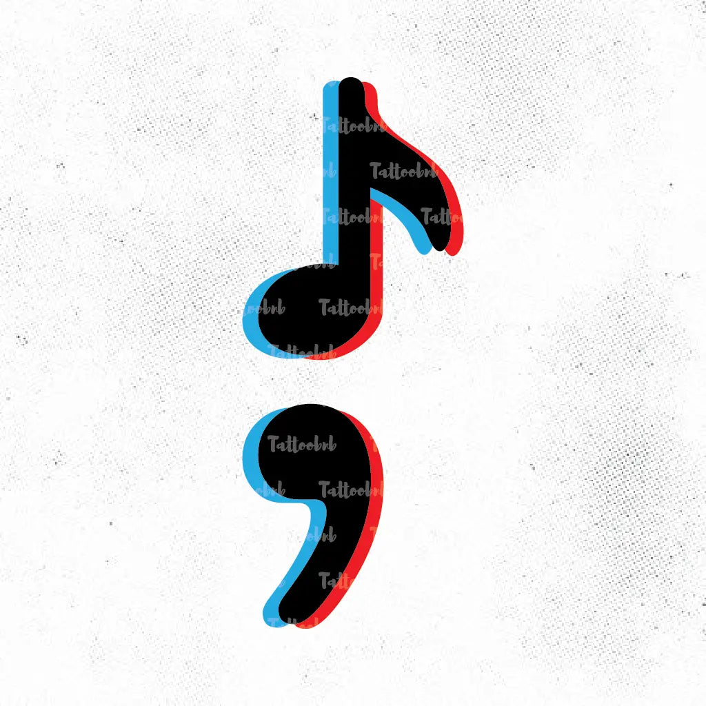 music semicolon tattoo idea design drawing stencil png