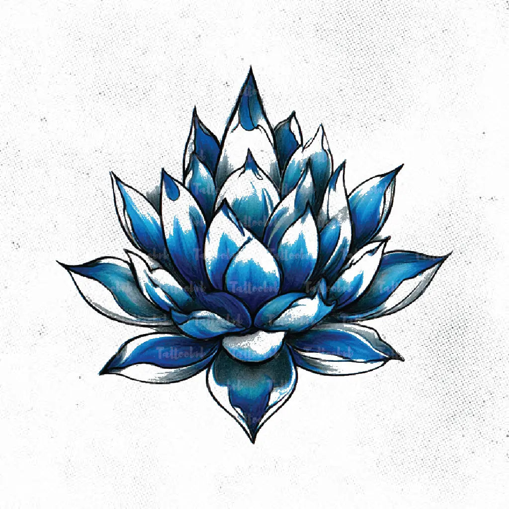 blue lotus flower tattoo idea design drawing stencil png