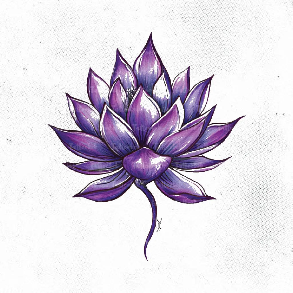 purple lotus flower tattoo idea design drawing stencil png