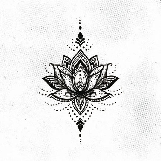 henna style lotus flower tattoo idea design drawing stencil png