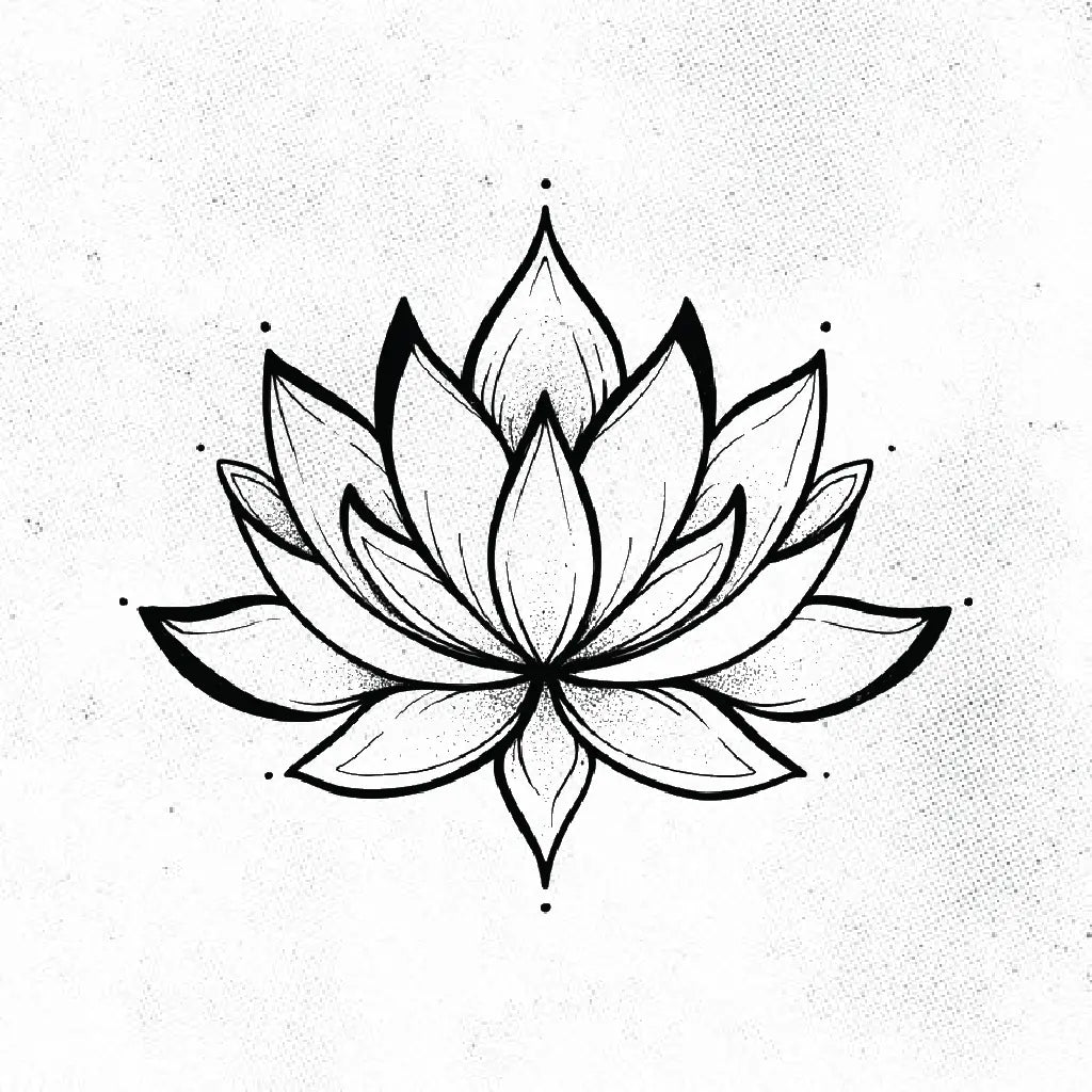lotus flower outline tattoo idea design drawing stencil png