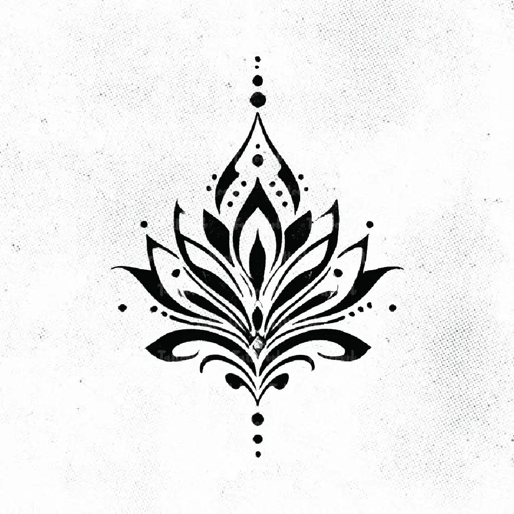 tribal lotus flower tattoo idea design drawing stencil png