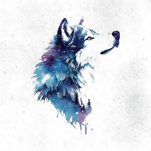 watercolor wolf tattoo idea design drawing stencil png