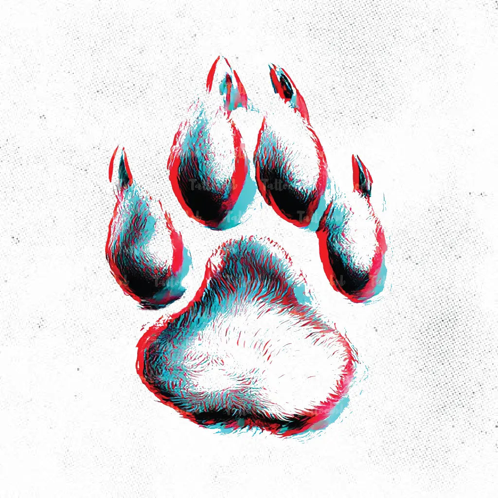 wolf paw tattoo idea design drawing stencil png