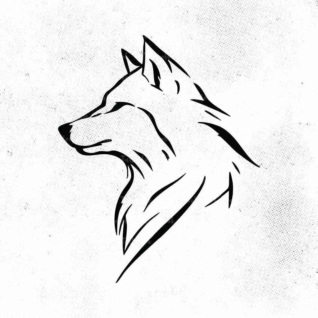 minimal wolf tattoo idea design drawing stencil png
