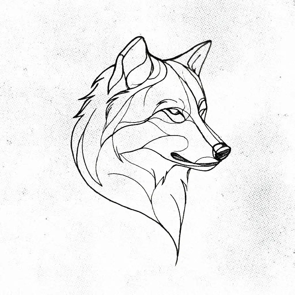 geometric wolf outline tattoo idea design drawing stencil png