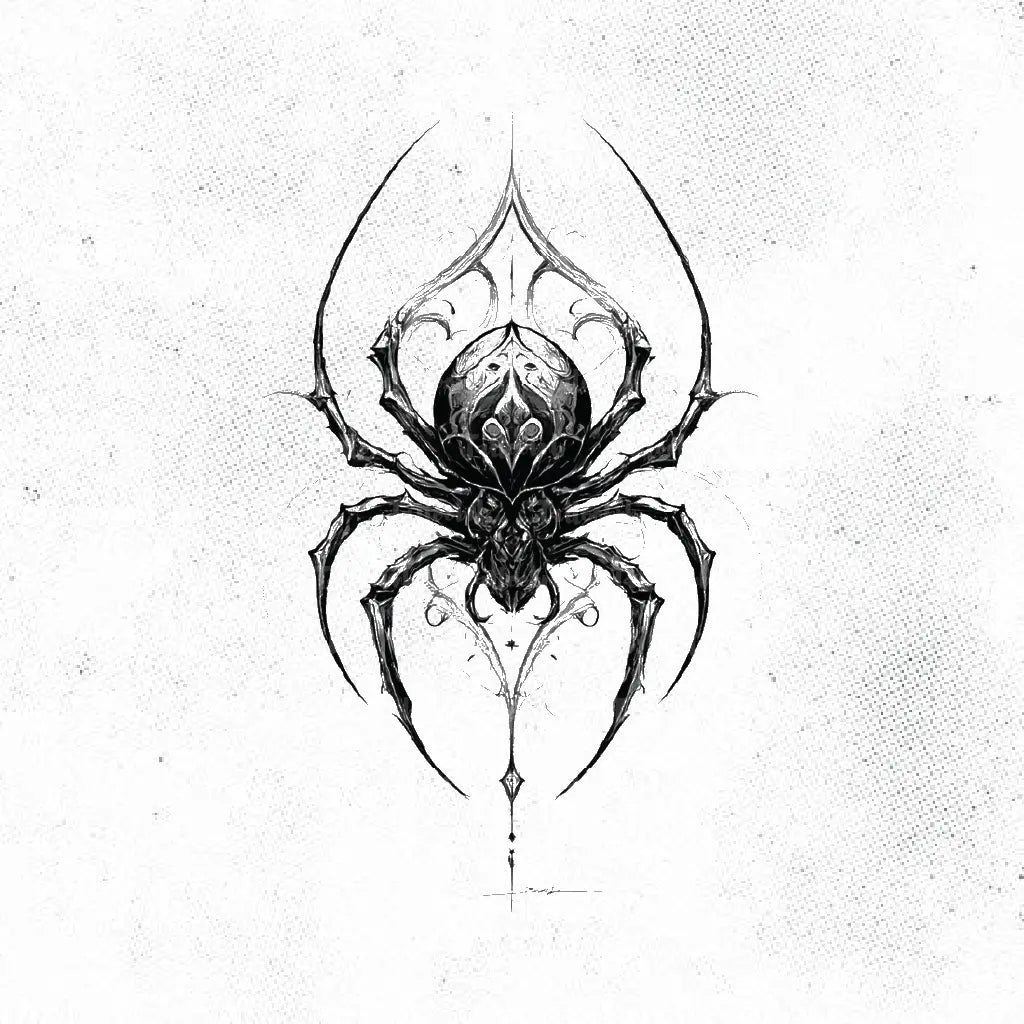 gothic spider tattoo idea design drawing stencil png