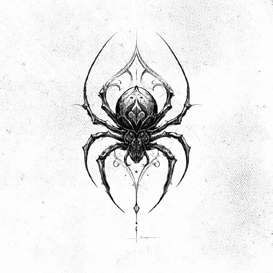 gothic spider tattoo idea design drawing stencil png