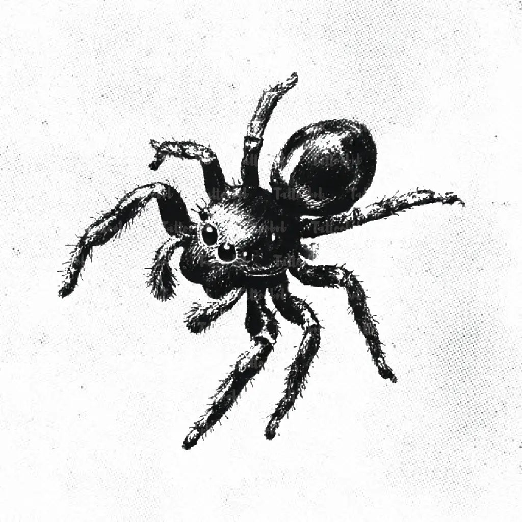 jumping spider tattoo idea design drawing stencil png