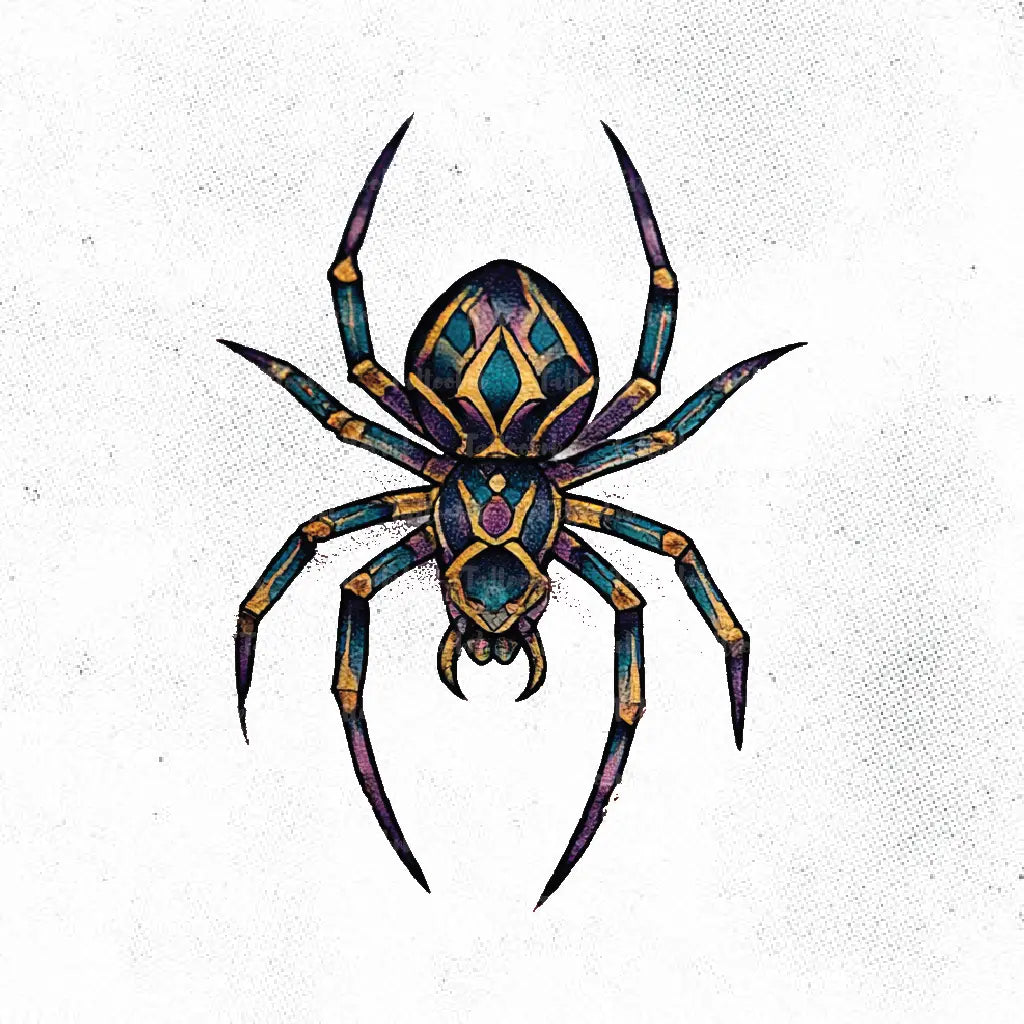 neo traditional spider tattoo idea design drawing stencil png