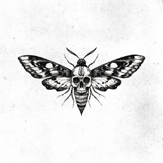 death skull moth tattoo idea design drawing stencil png