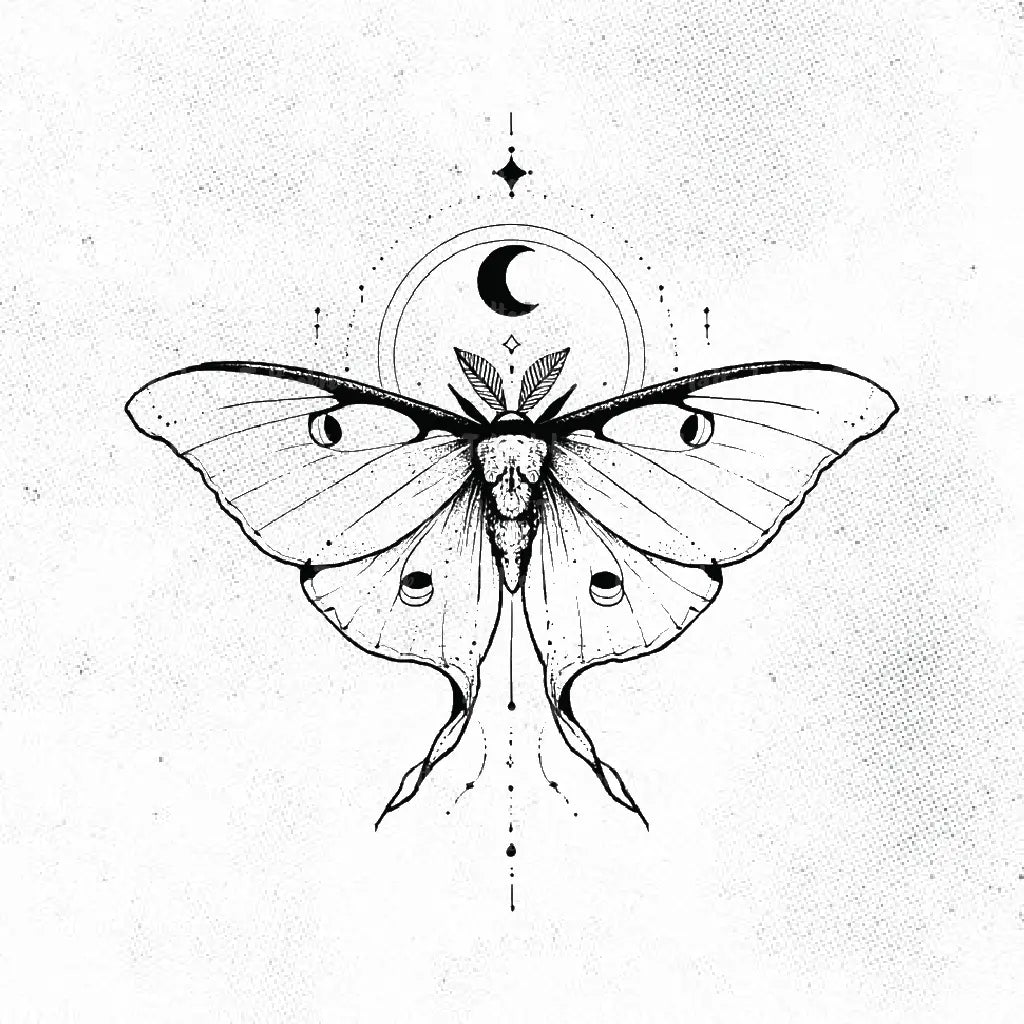 black luna moth tattoo idea design drawing stencil png