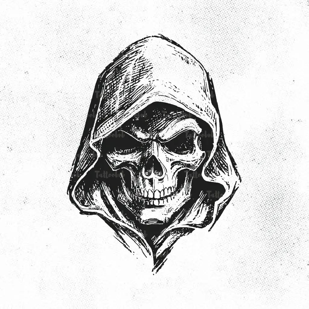 grim reaper skull tattoo idea design drawing stencil png