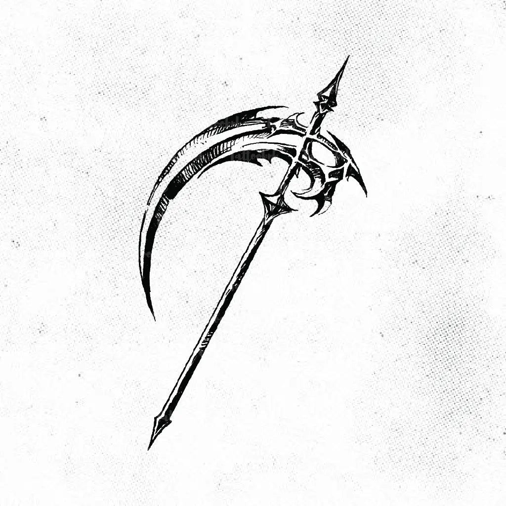 grim reaper scythe tattoo idea design drawing stencil png