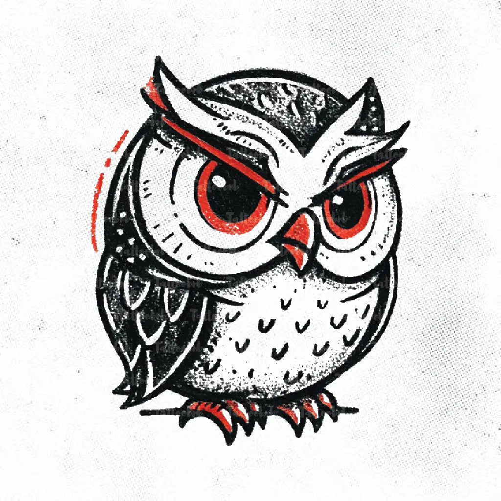 cartoon owl tattoo idea design drawing stencil png