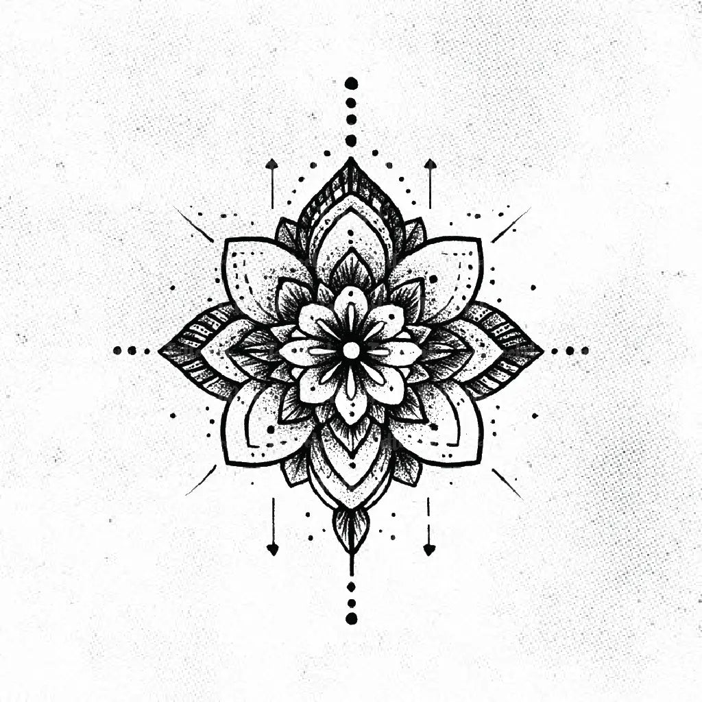 ornamental mandala tattoo idea design drawing stencil png