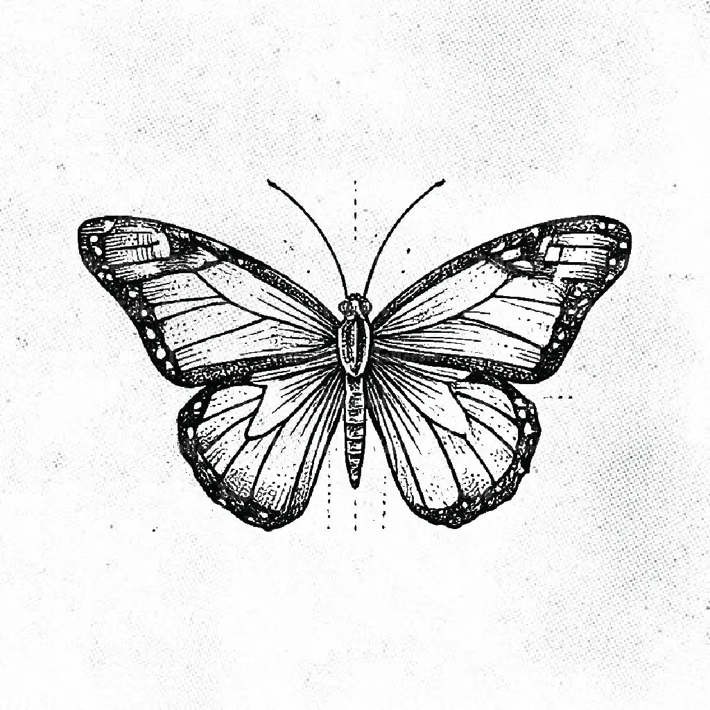 dotwork butterfly tattoo idea design drawing stencil png