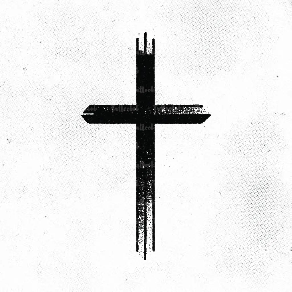 simple blackwork cross tattoo idea design drawing stencil png