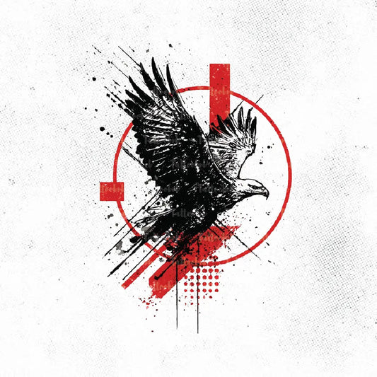 trash polka eagle tattoo idea design drawing stencil png