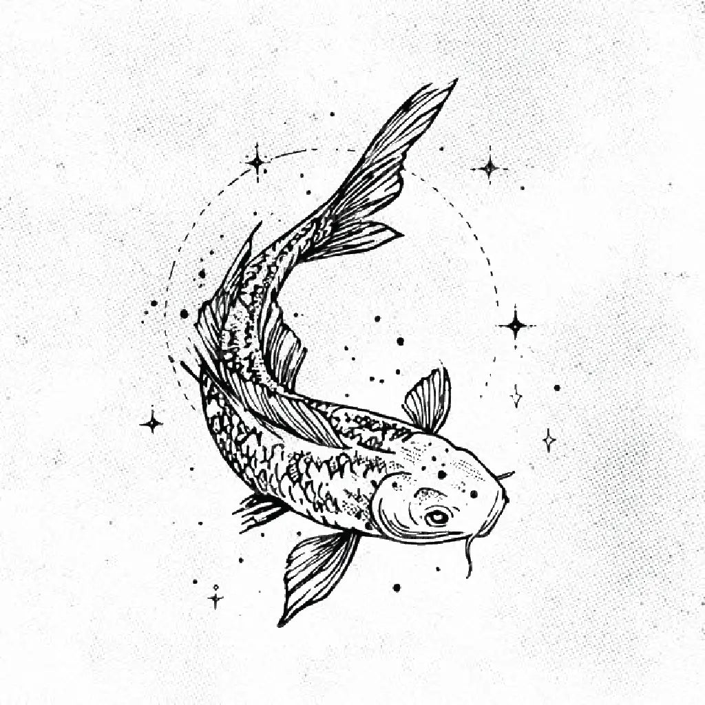 celestial koi fish tattoo idea design drawing stencil png