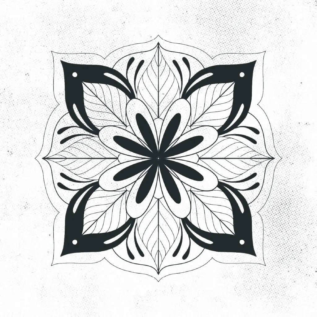 floral harmony mandala tattoo idea design drawing stencil png