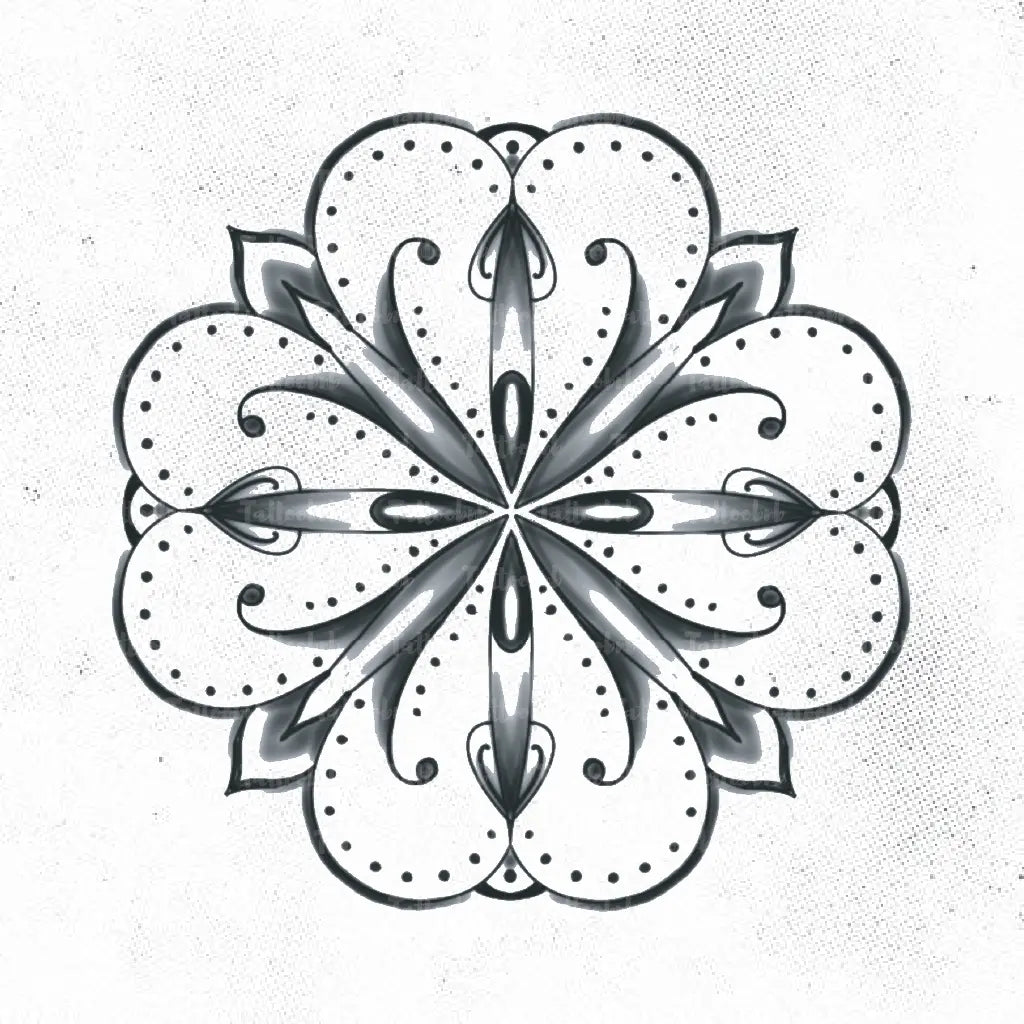 dotted ornate floral mandala tattoo idea design drawing stencil png