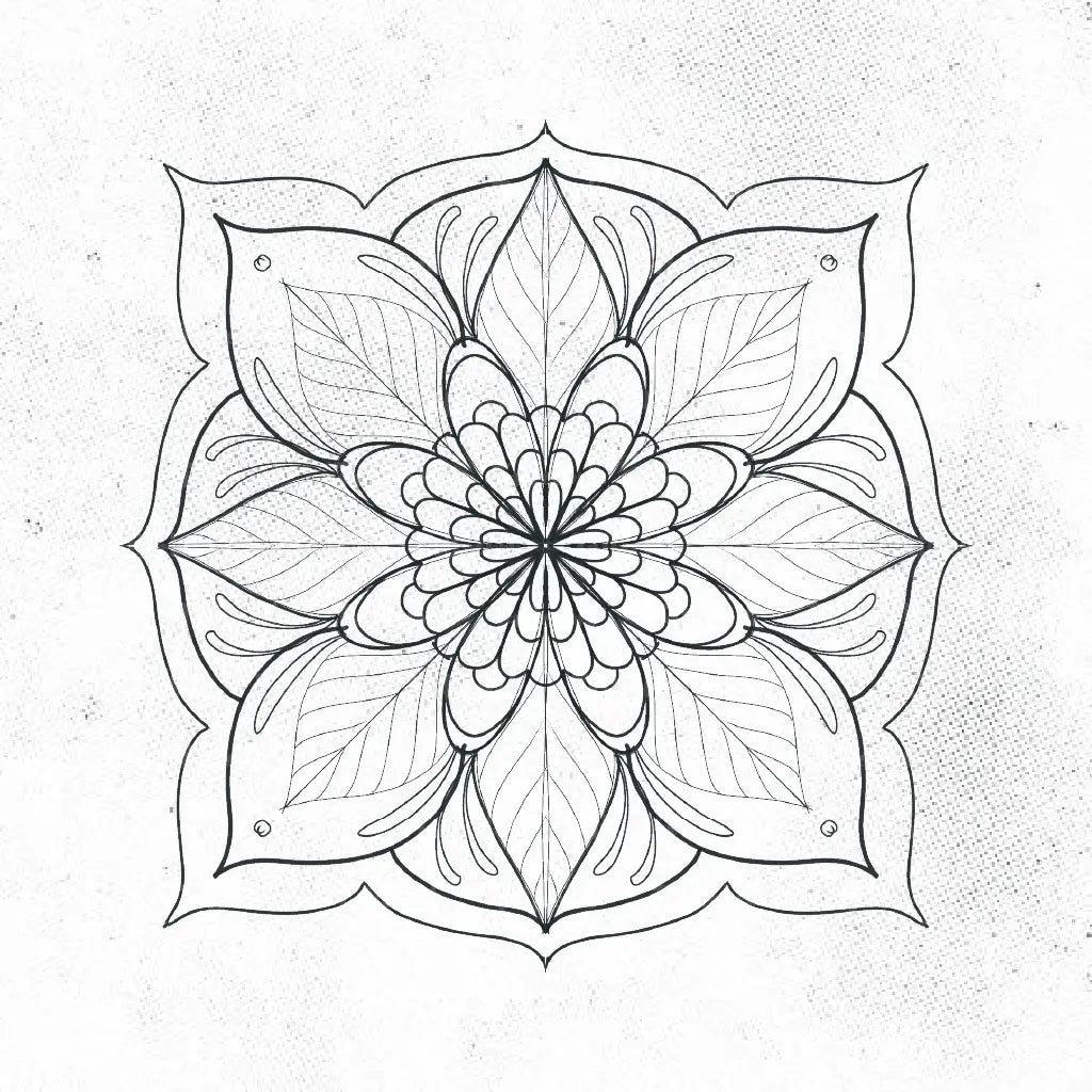 blossom leaf mandala tattoo idea design drawing stencil png
