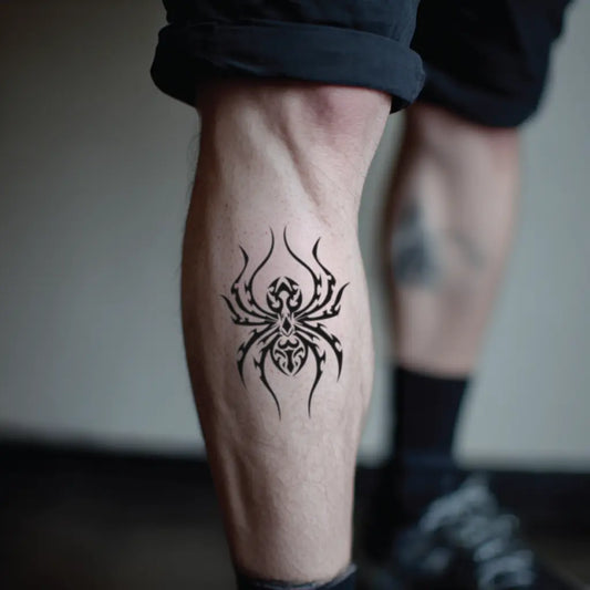 tribal spider leg temporary tattoo idea design