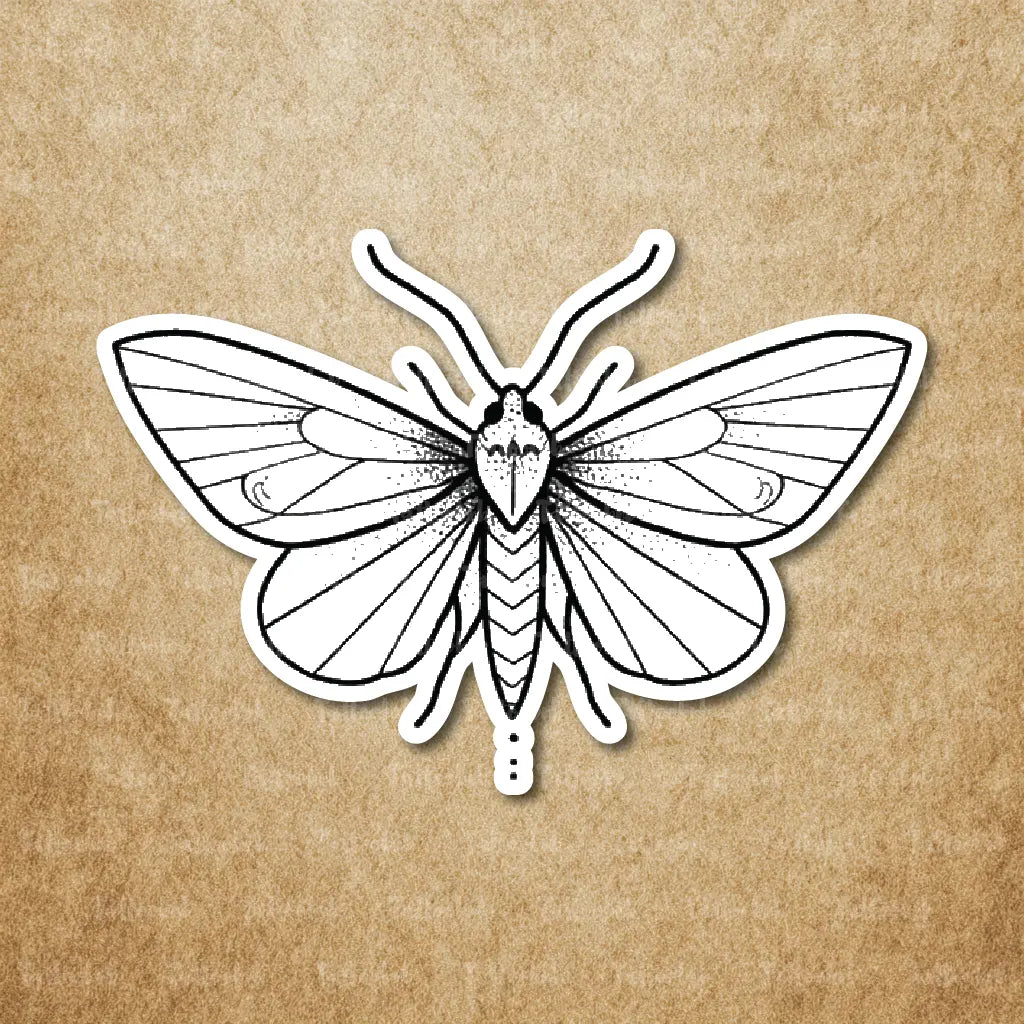 simple moth temporary tattoo sticker idea design