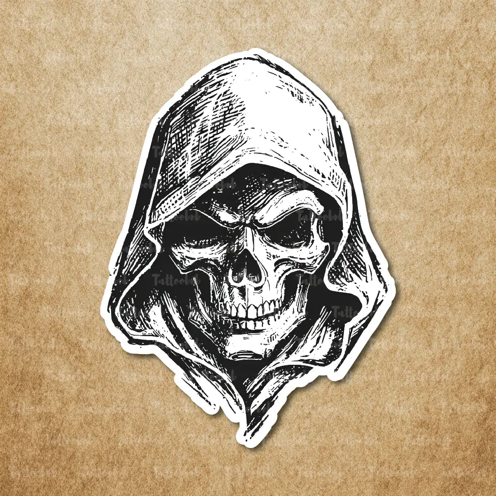 grim reaper skull temporary tattoo sticker idea design