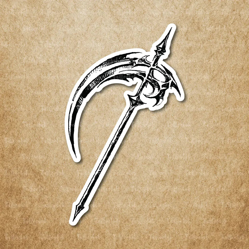 grim reaper scythe temporary tattoo sticker idea design