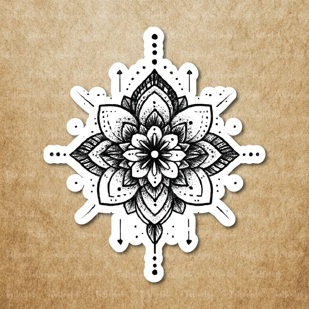 ornamental mandala temporary tattoo sticker idea design