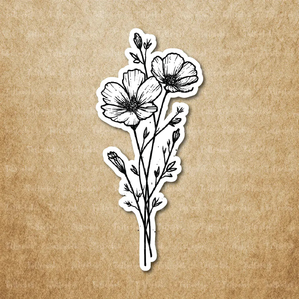 dainty flower temporary tattoo sticker idea design