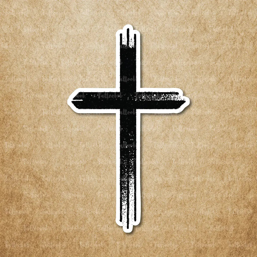 simple blackwork cross temporary tattoo sticker idea design