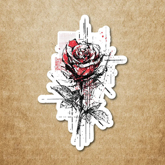 trash polka rose temporary tattoo sticker idea design