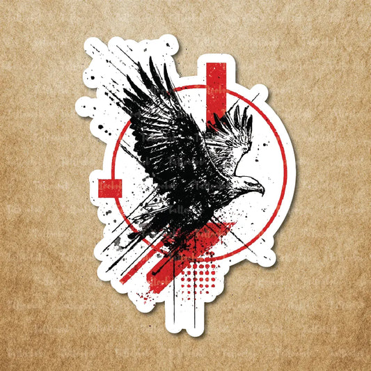 trash polka eagle temporary tattoo sticker idea design
