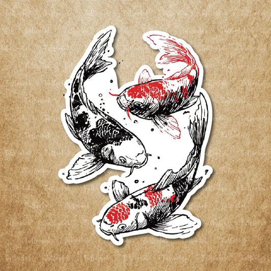 3 koi fish temporary tattoo sticker idea design