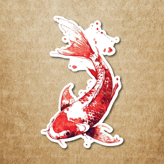 realistic red koi fish temporary tattoo sticker idea design