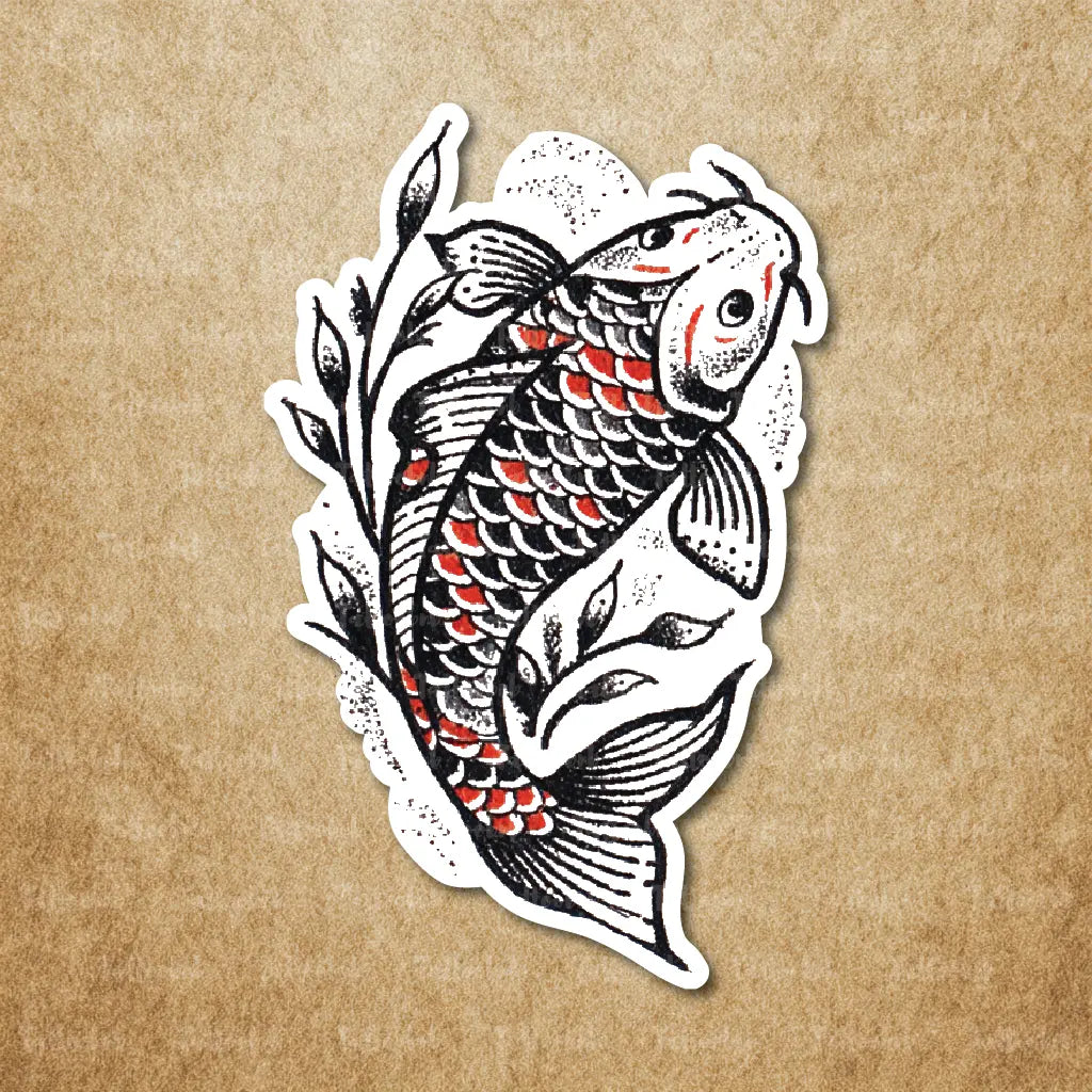 traditional koi fish temporary tattoo sticker idea design