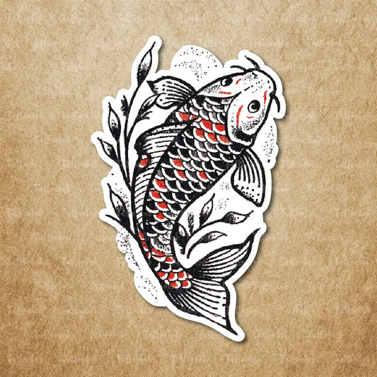 traditional koi fish temporary tattoo sticker idea design