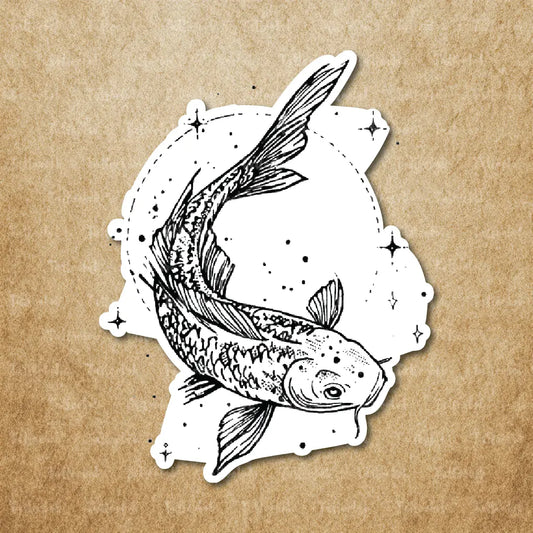 celestial koi fish temporary tattoo sticker idea design