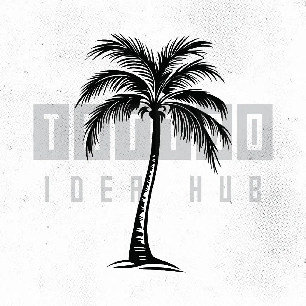 Minimalist Palm Tree Tattoo Design Stencil Tattoobnb