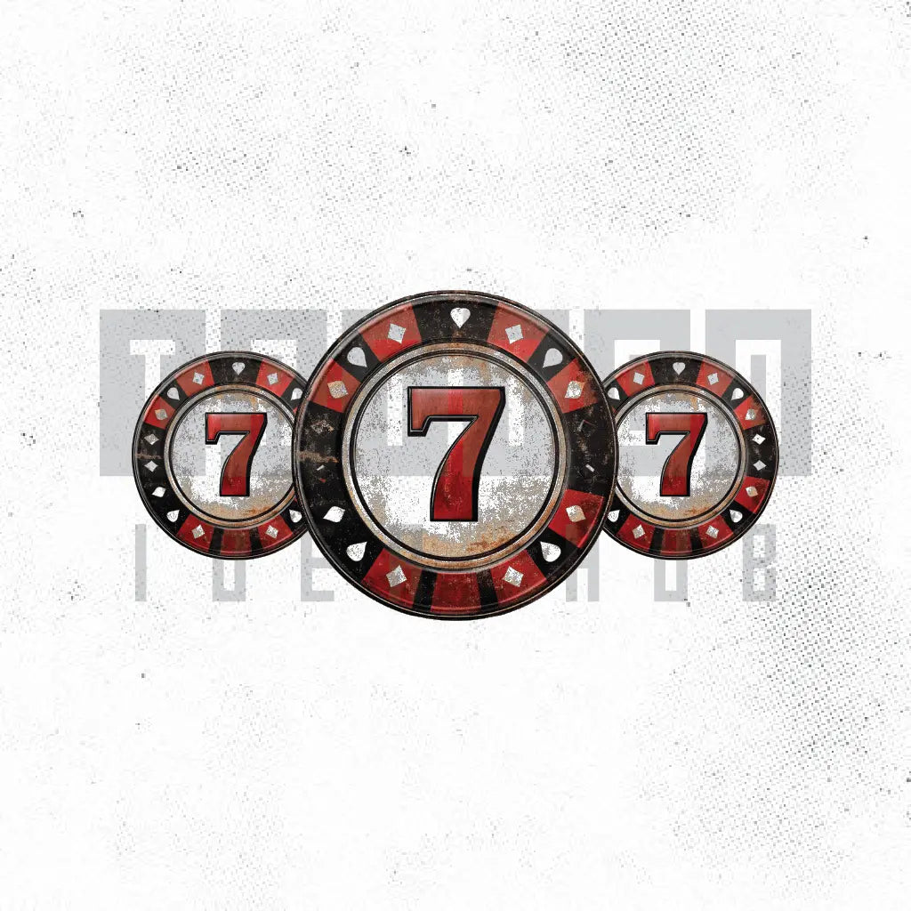 777 casino chips tattoo idea design stencil png