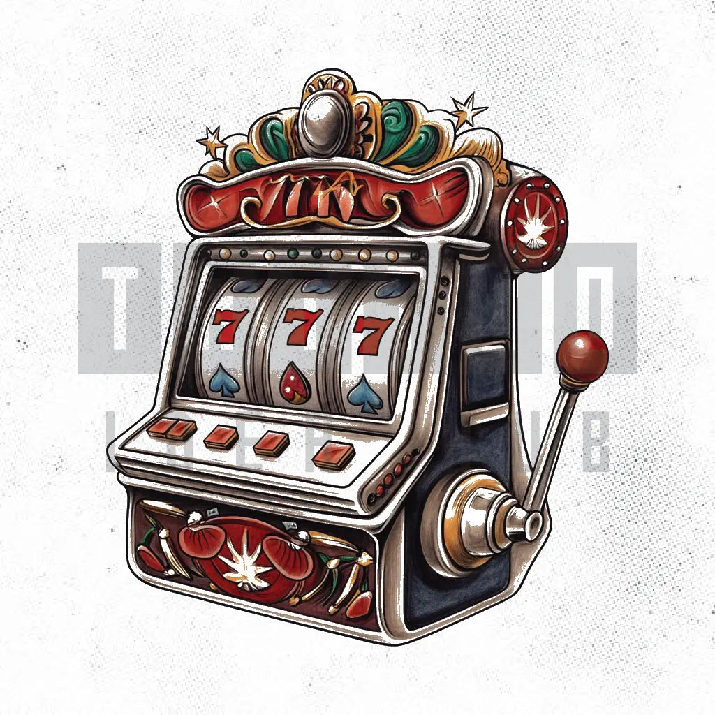 777 slot machine tattoo idea design stencil png