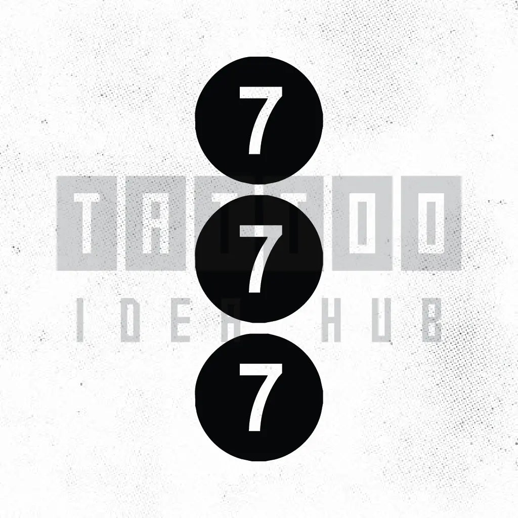 vertical triple 777 tattoo idea design stencil png