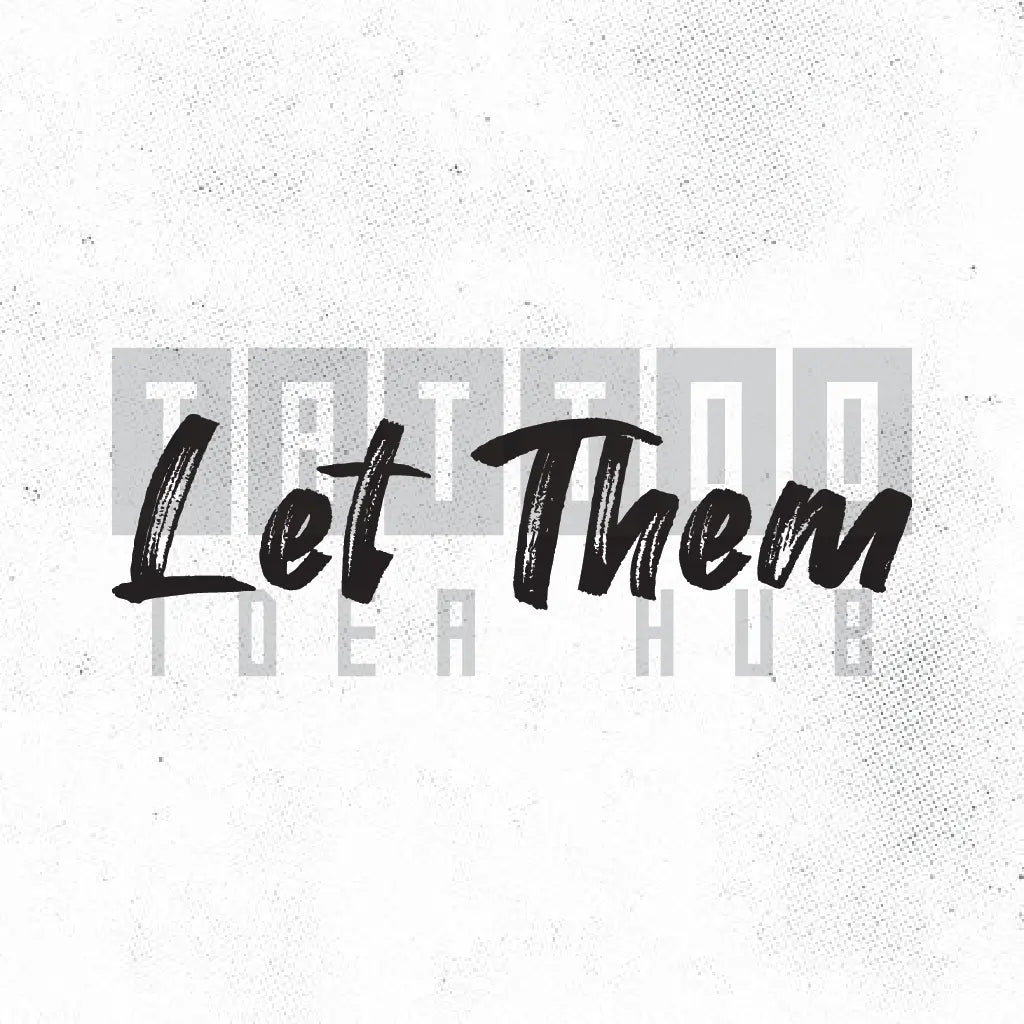 let them brush style tattoo idea design stencil png
