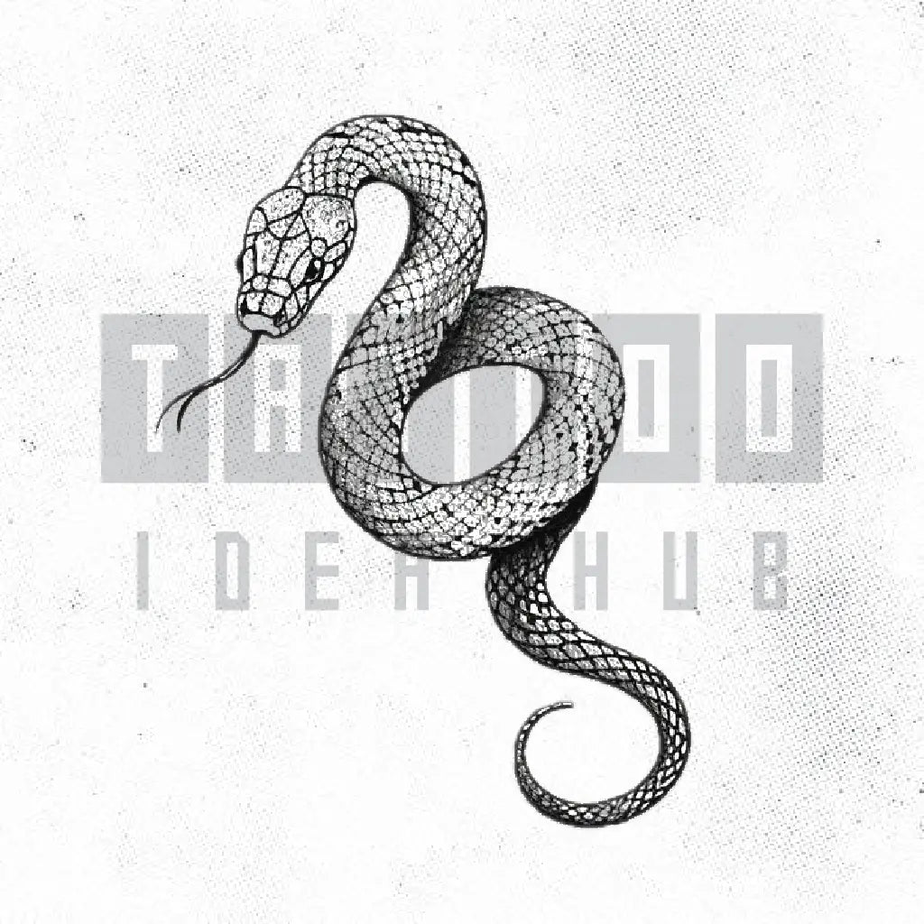 simple snake tattoo idea design stencil png