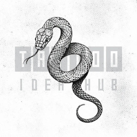 simple snake tattoo idea design stencil png
