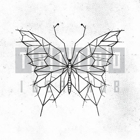 geometric butterfly tattoo idea design stencil png