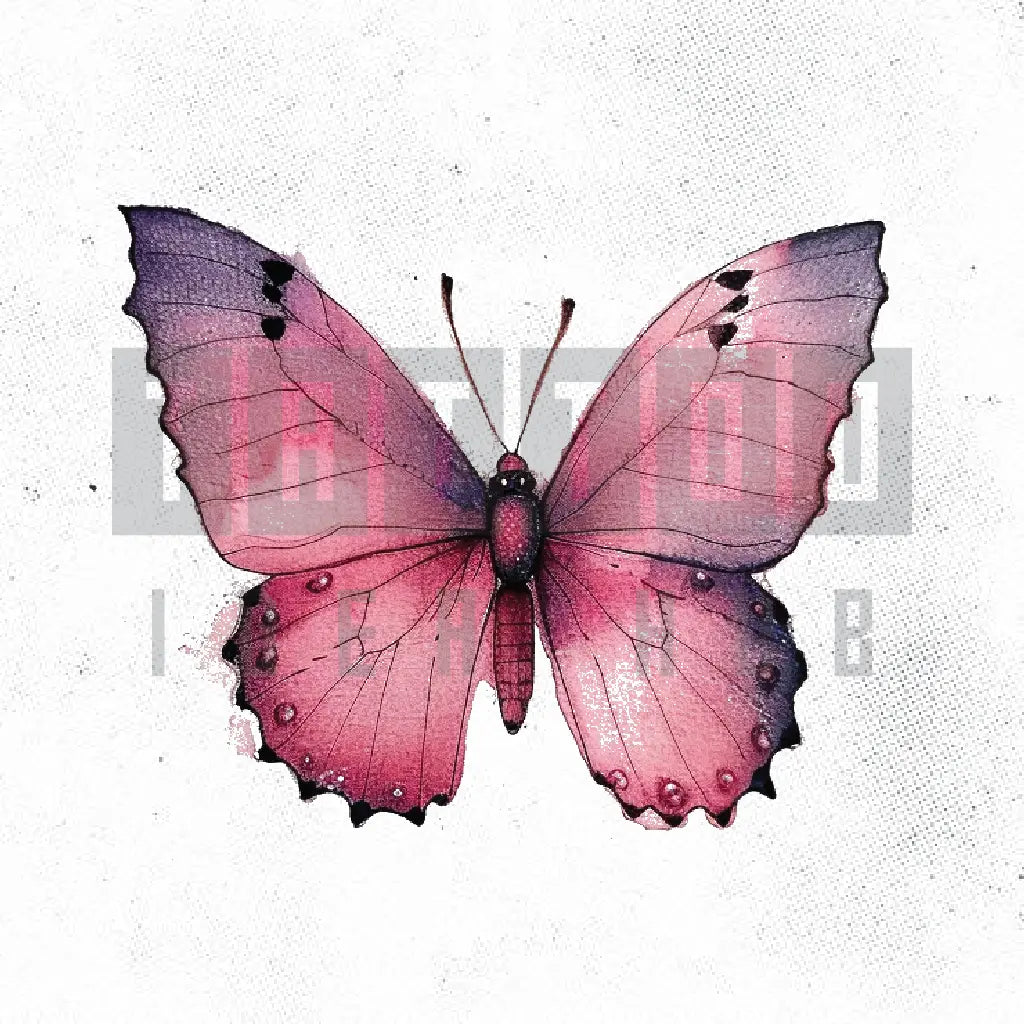 pink butterfly tattoo idea design stencil png